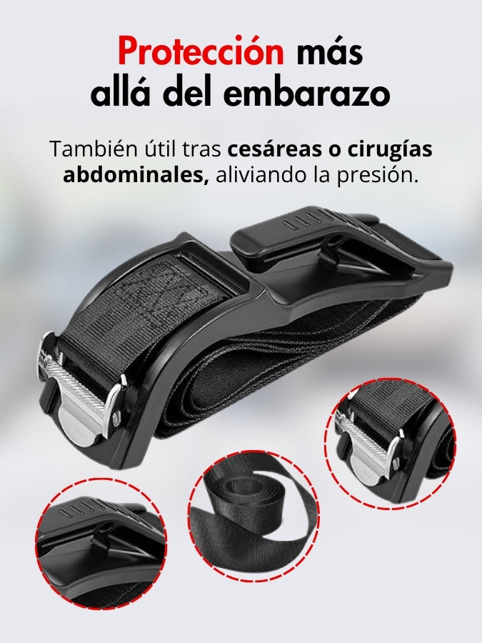 Cinturón ajustable negro con detalles de su correa y pieza central